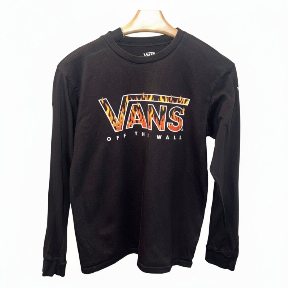 Vans Off The Wall Long Sleeve Shirt with Fire Graphic Logo